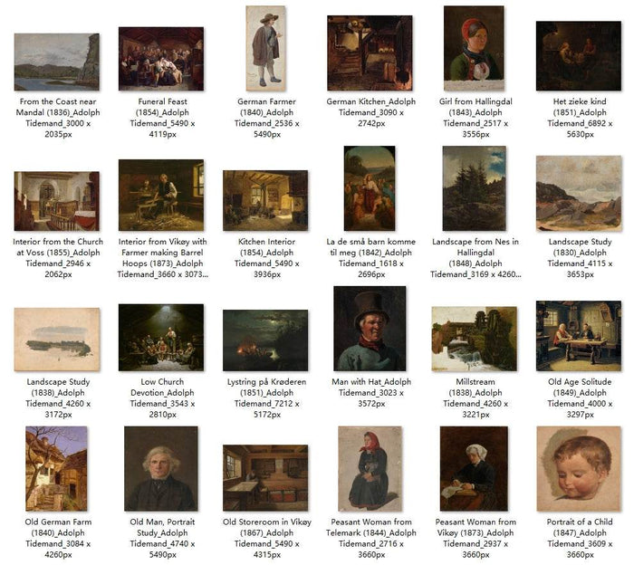 95 Painting Images by Adolph Tidemand Norwegian, 1814-1876 - Tibetan Buddhist thangka, detailed view