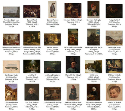95 Painting Images by Adolph Tidemand Norwegian, 1814-1876 - Tibetan Buddhist thangka, detailed view