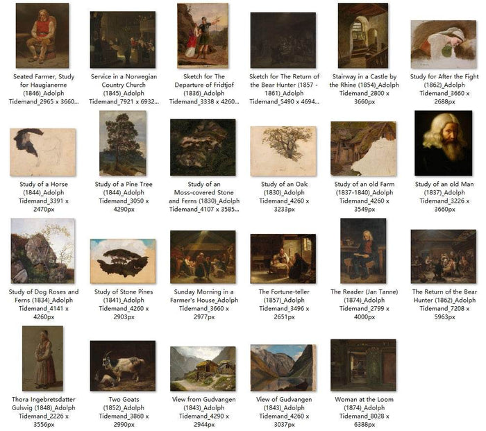 95 Painting Images by Adolph Tidemand Norwegian, 1814-1876 - Tibetan Buddhist thangka, view 4