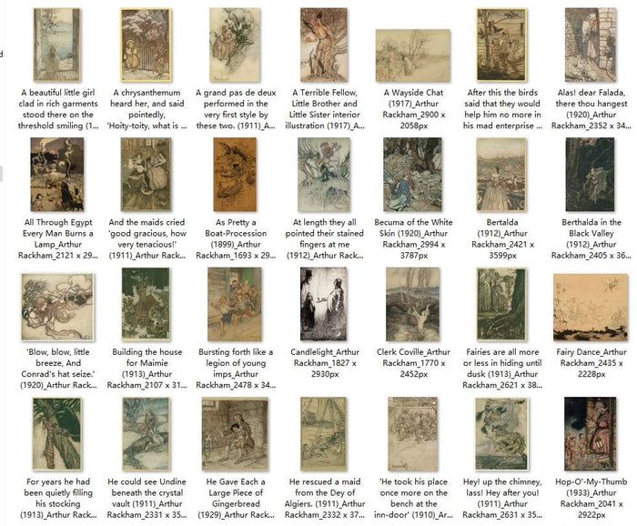98 Painting Images by Arthur Rackham English, 1867-1939 - Tibetan Buddhist thangka, front view