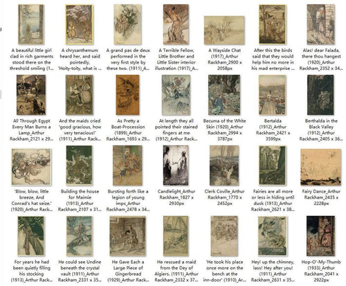 98 Painting Images by Arthur Rackham English, 1867-1939 - Tibetan Buddhist thangka, front view