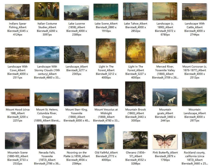 99 Painting Images by Albert Bierstadt American, 1830-1902 - Tibetan Buddhist thangka, detailed view