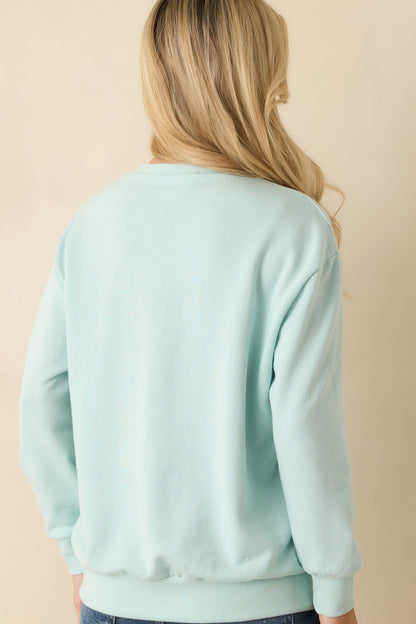 Merry Mint Light Green Christmas Tree Crewneck Sweatshirt