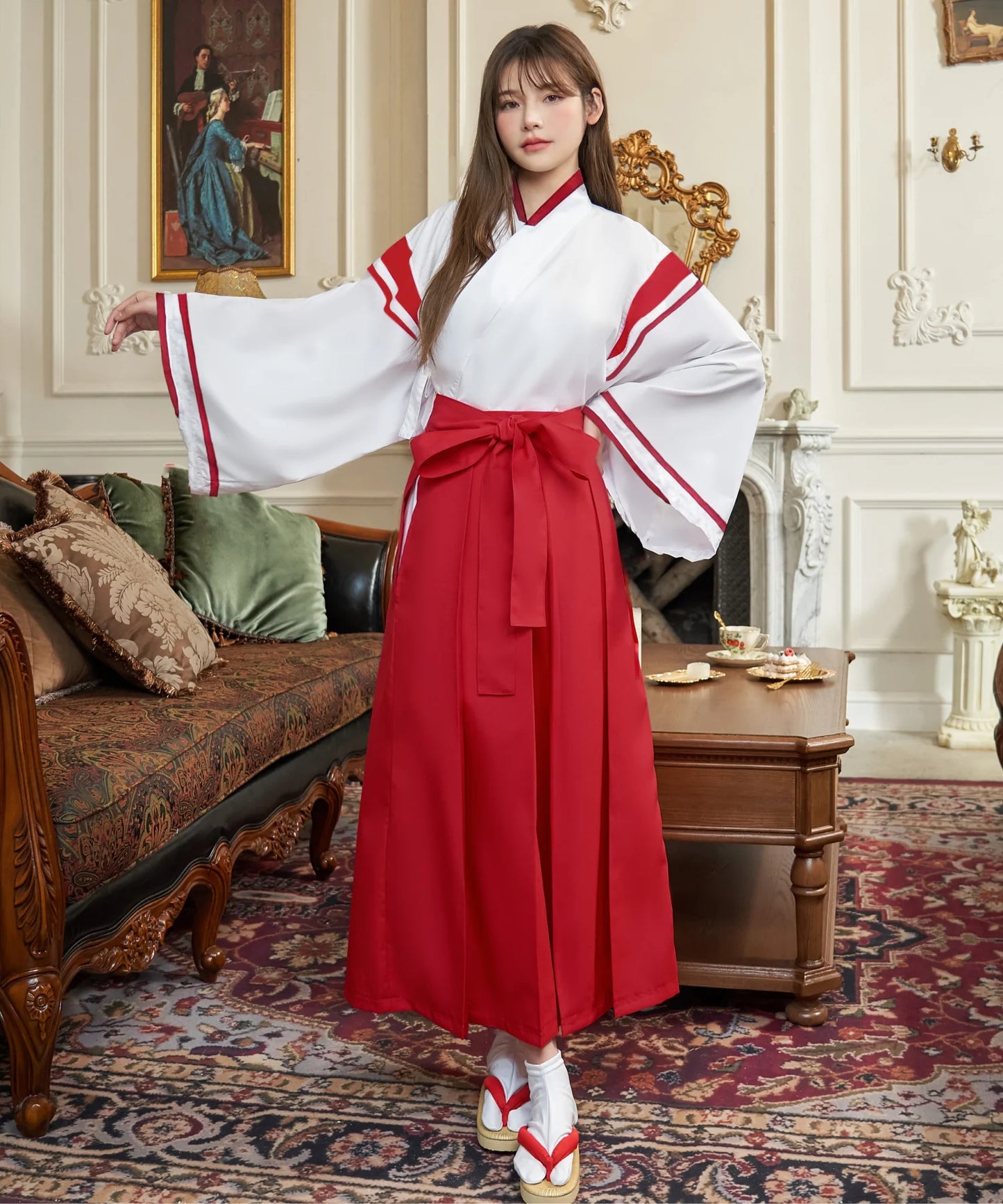 上品&簡単 ロング丈巫女コスチューム