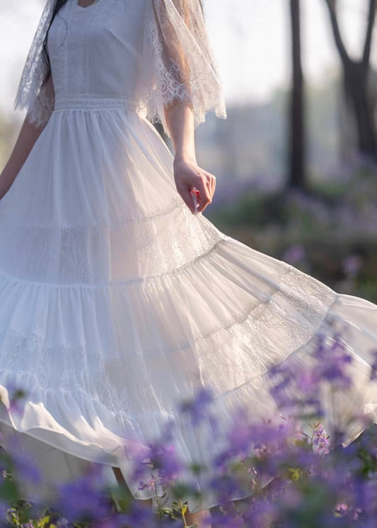 White moonflower dress