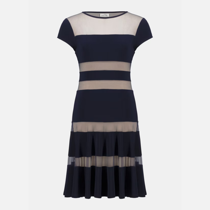 Joseph Ribkoff Fit and Flare Dress with Mesh Inserts