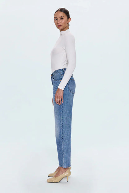PISTOLA Lexi Mid Rise Bowed Straight Women's Jeans