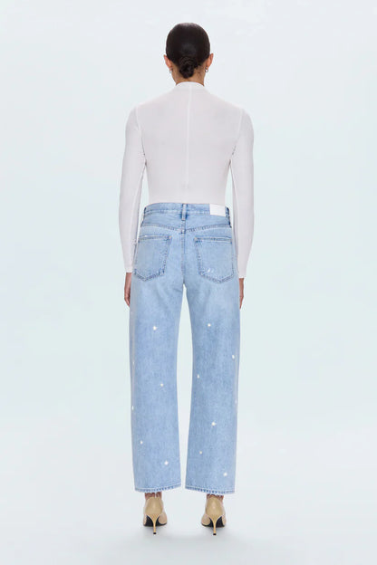 PISTOLA Lexi Mid Rise Bowed Straight Women's Jeans