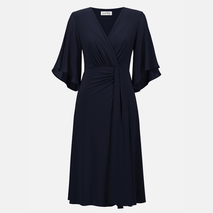 Joseph Ribkoff Silky Knit Fit and Flare Dress With Chiffon Draped Sash