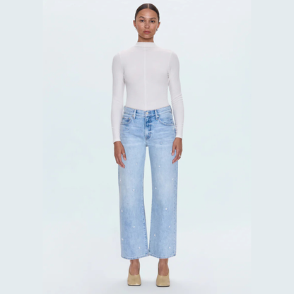 PISTOLA Lexi Mid Rise Bowed Straight Women's Jeans