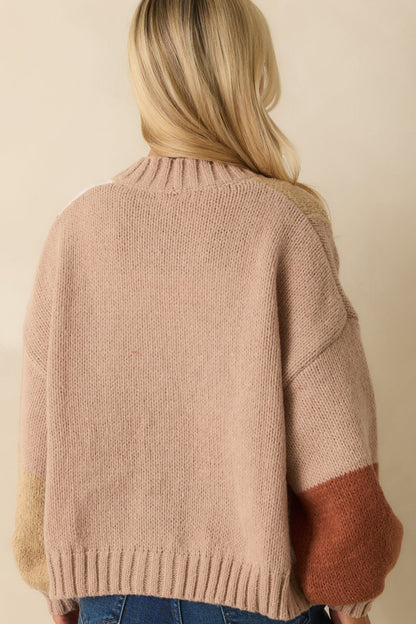 Down To Earth Taupe Knit Button Up Cardigan Sweater