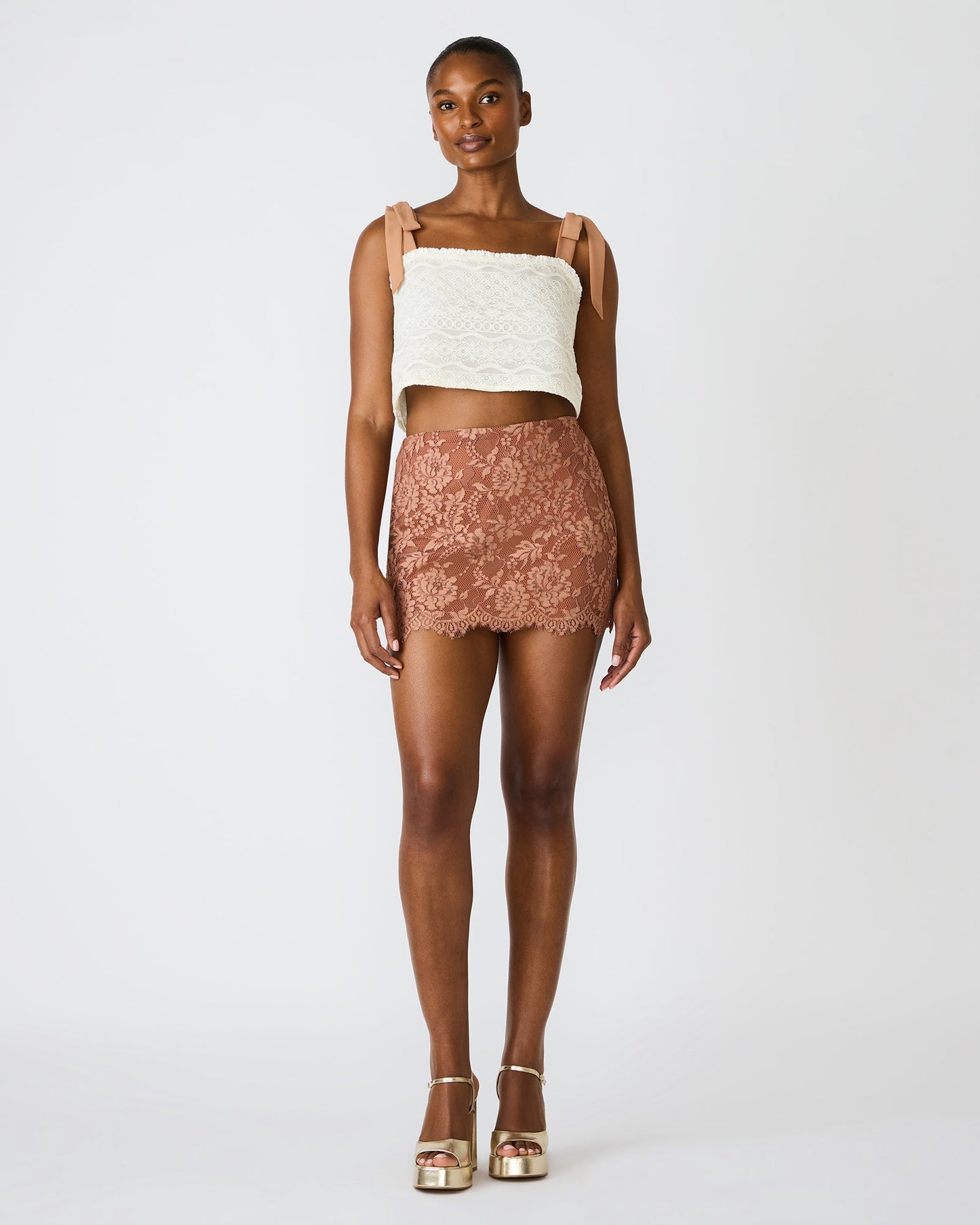 CINDI SKIRT MOCHA HEATHER