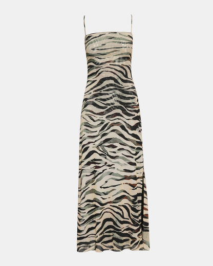 ADELLA DRESS CARAMEL ZEBRA