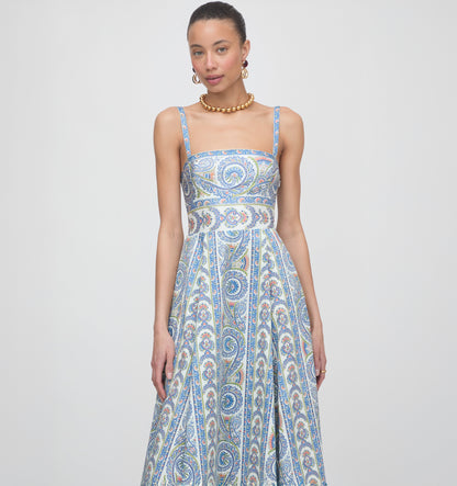 The Margot Dress - Blue Corsica Paisley