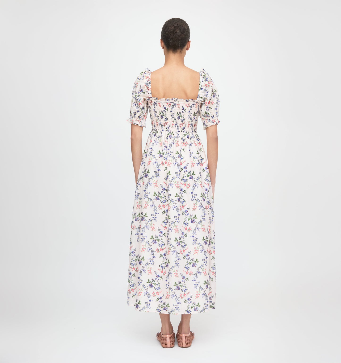 The Scarlett Nap Dress - Pink Scallop Bow Chintz