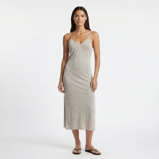 Millie Linen Strappy Slip Dress