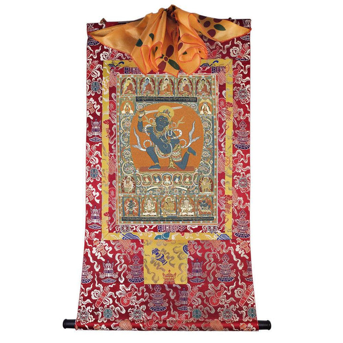 Acala -15th Century - Tibetan thangka painting, detailed view