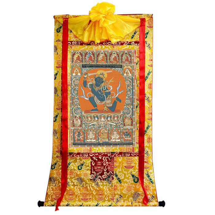 Acala -15th Century - Tibetan thangka painting, close-up detail