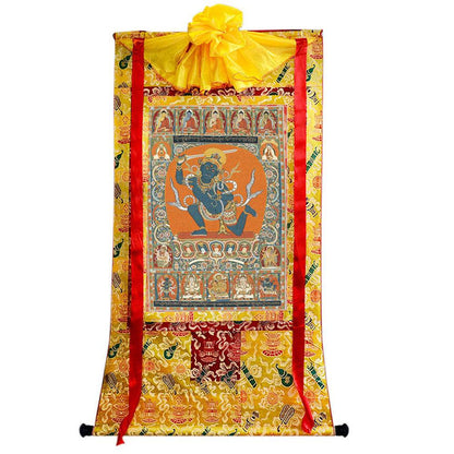 Acala -15th Century - Tibetan thangka painting, close-up detail