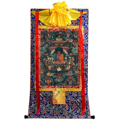 Amitabha - 18th Century Old Version - Tibetan thangka painting, view 4