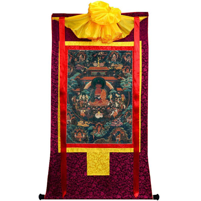 Amitabha - 18th Century Old Version - Tibetan thangka painting, view 5