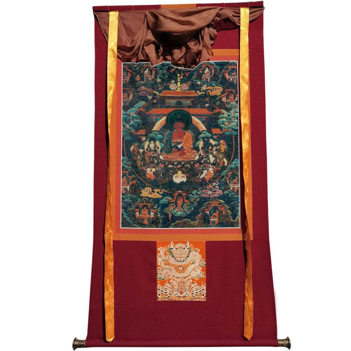 Amitabha - 18th Century Old Version - Tibetan thangka painting, view 7
