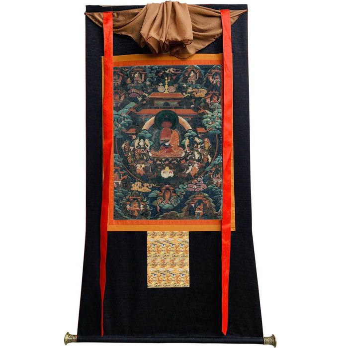 Amitabha - 18th Century Old Version - Tibetan thangka painting, view 8