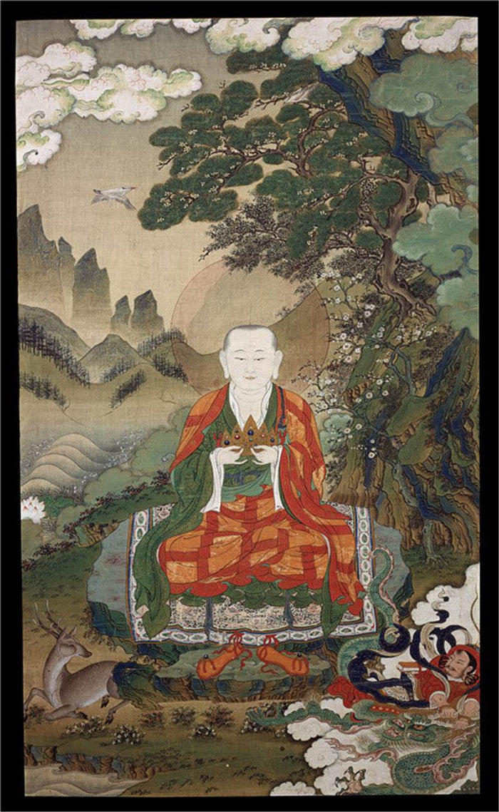 Amitabha Buddha Image - Tibetan thangka painting, front view