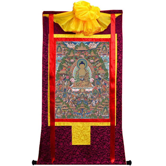Amitabha in Pure Land - Tibetan thangka painting, view 5