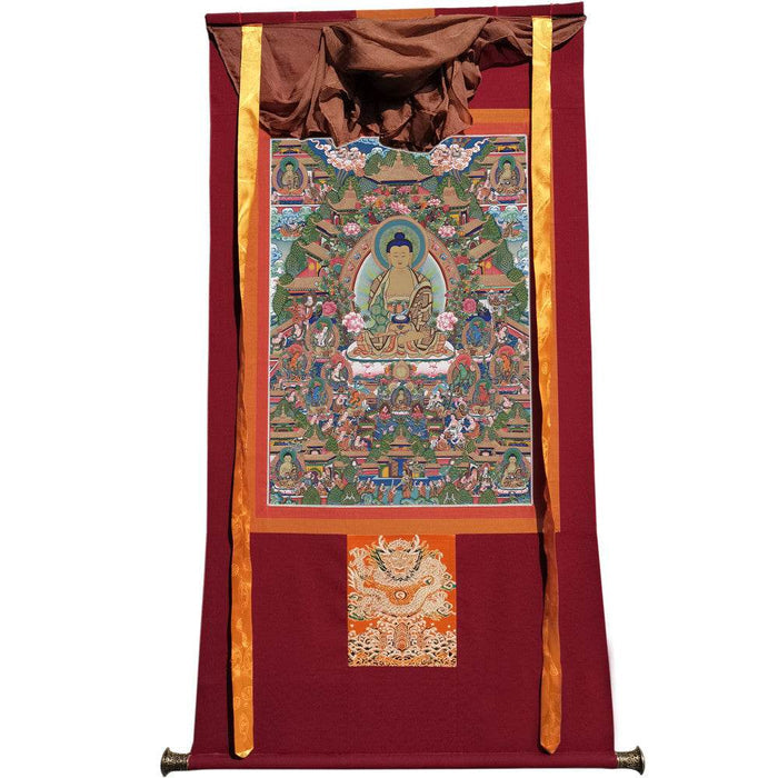 Amitabha in Pure Land - Tibetan thangka painting, view 7