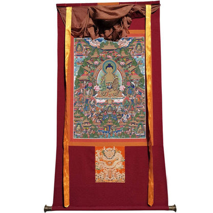 Amitabha in Pure Land - Tibetan thangka painting, view 7