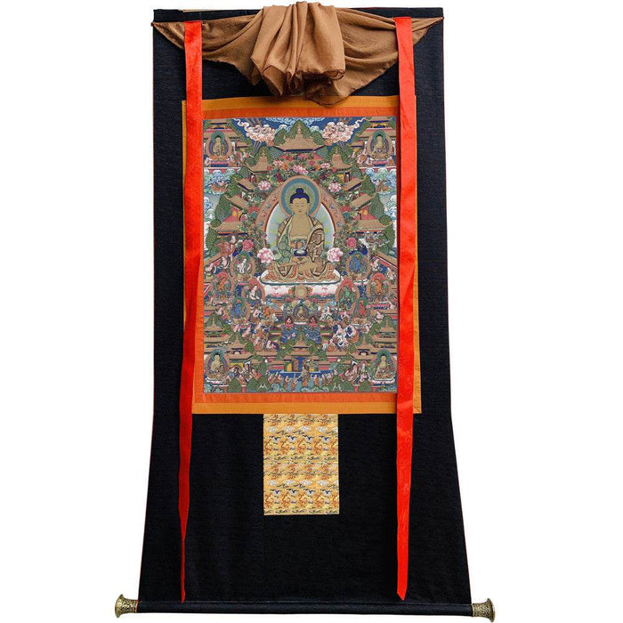 Amitabha in Pure Land - Tibetan thangka painting, view 8