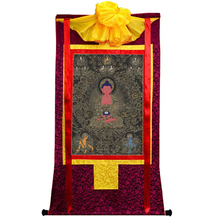 Amitabha Thangka - Tibetan thangka painting, view 5