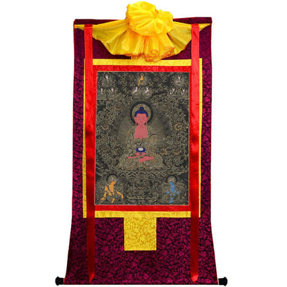 Amitabha Thangka - Tibetan thangka painting, view 5