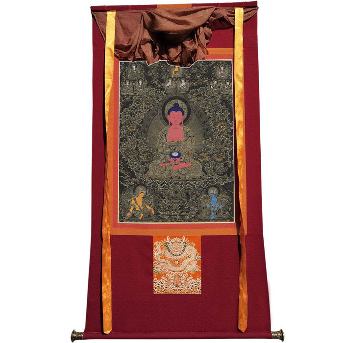Amitabha Thangka - Tibetan thangka painting, view 7