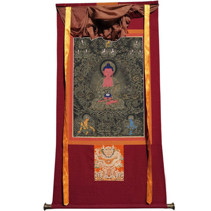 Amitabha Thangka - Tibetan thangka painting, view 7