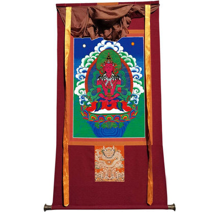Amitayus - the Buddha of Longevity - Tibetan thangka painting, view 7