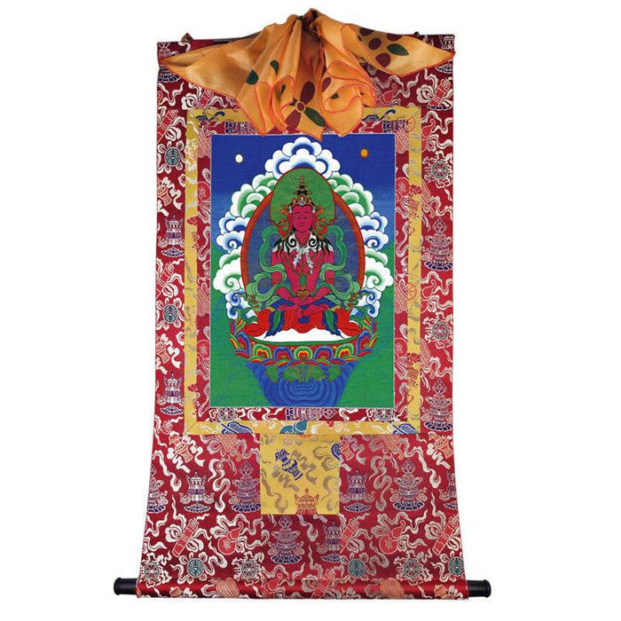 Amitayus Image - Tibetan thangka painting, view 7