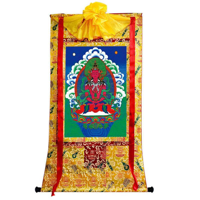 Amitayus Image - Tibetan thangka painting, view 8