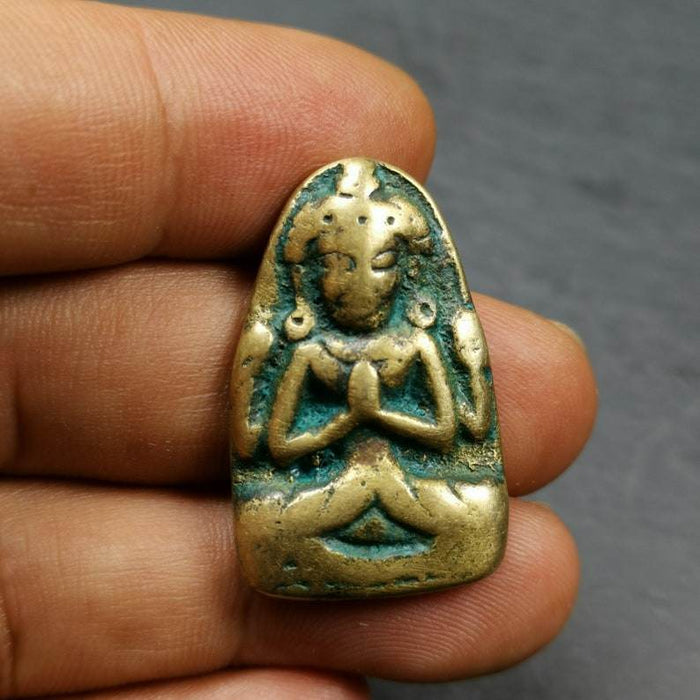 Amulet, Chenrezig Pendant Badge,32 - Tibetan Buddhist amulet, view 6