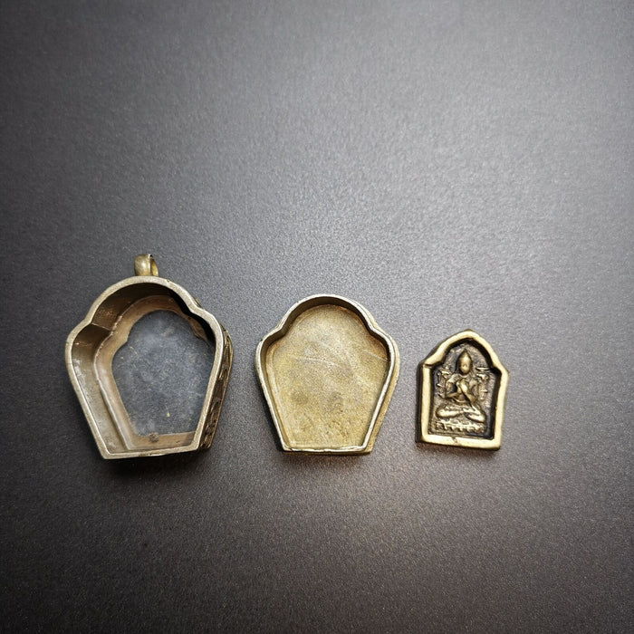 Amulet Pendant,Gau Ghau Shrine, 1.1" - Tibetan Buddhist amulet, view 5