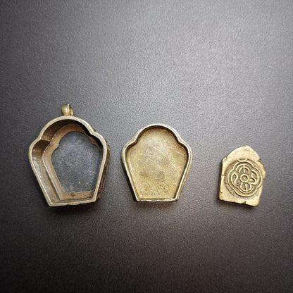 Amulet Pendant,Gau Ghau Shrine, 1.1" - Tibetan Buddhist amulet, view 6