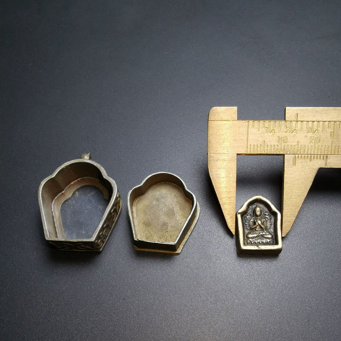 Amulet Pendant,Gau Ghau Shrine, 1.1" - Tibetan Buddhist amulet, view 7