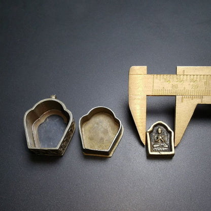 Amulet Pendant,Gau Ghau Shrine, 1.1" - Tibetan Buddhist amulet, view 7