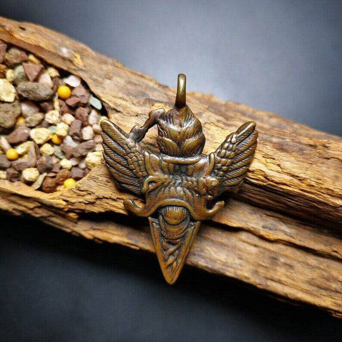Amulet Pendant,Mahakala Phurba - Tibetan Buddhist amulet, close-up detail