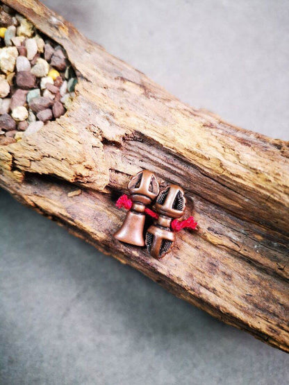Amulet Pendant,Mini Vajra and Dorje Bell, Mala Accessories - Tibetan Buddhist mala beads, front view