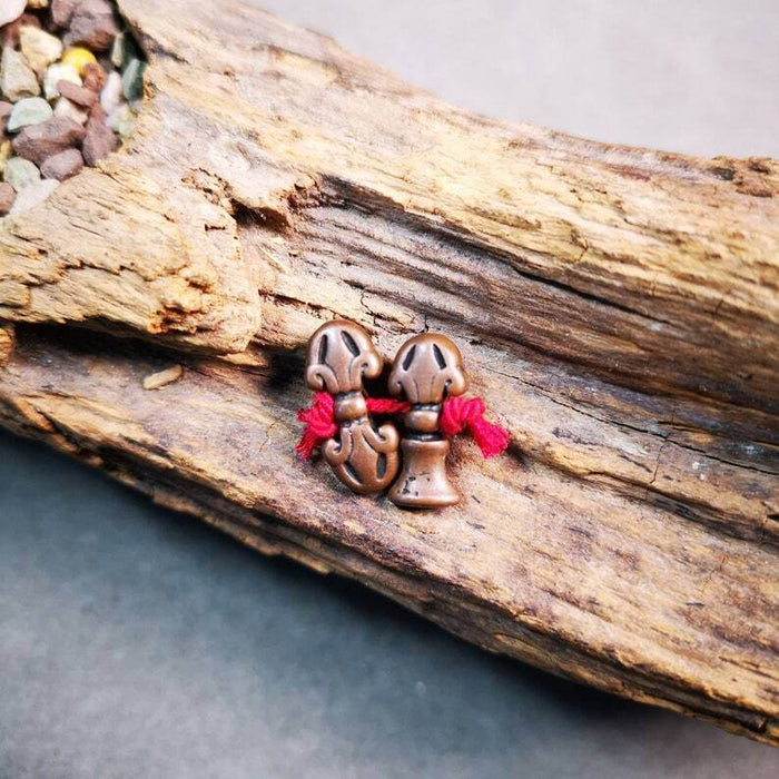 Amulet Pendant,Mini Vajra and Dorje Bell, Mala Accessories - Tibetan Buddhist mala beads, front view