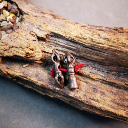 Amulet Pendant,Mini Vajra and Dorje Bell, Mala Accessories - Tibetan Buddhist mala beads, front view
