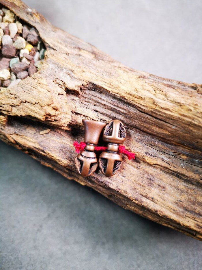 Amulet Pendant,Mini Vajra and Dorje Bell, Mala Accessories - Tibetan Buddhist mala beads, detailed view