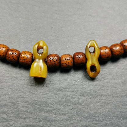 Amulet Vajra and Bell, Pendant for Mala,Prayer Beads - Tibetan Buddhist mala beads, front view